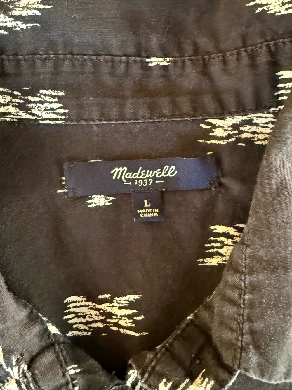 Madewell Button Down Top Black & White with Design Sz Medium EUC - Picture 4 of 9